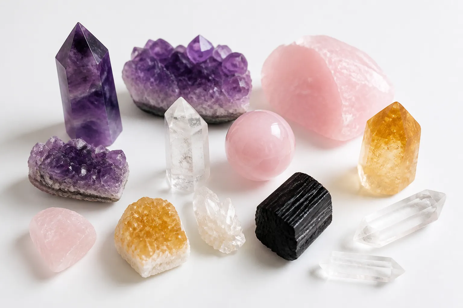 Crystals on white