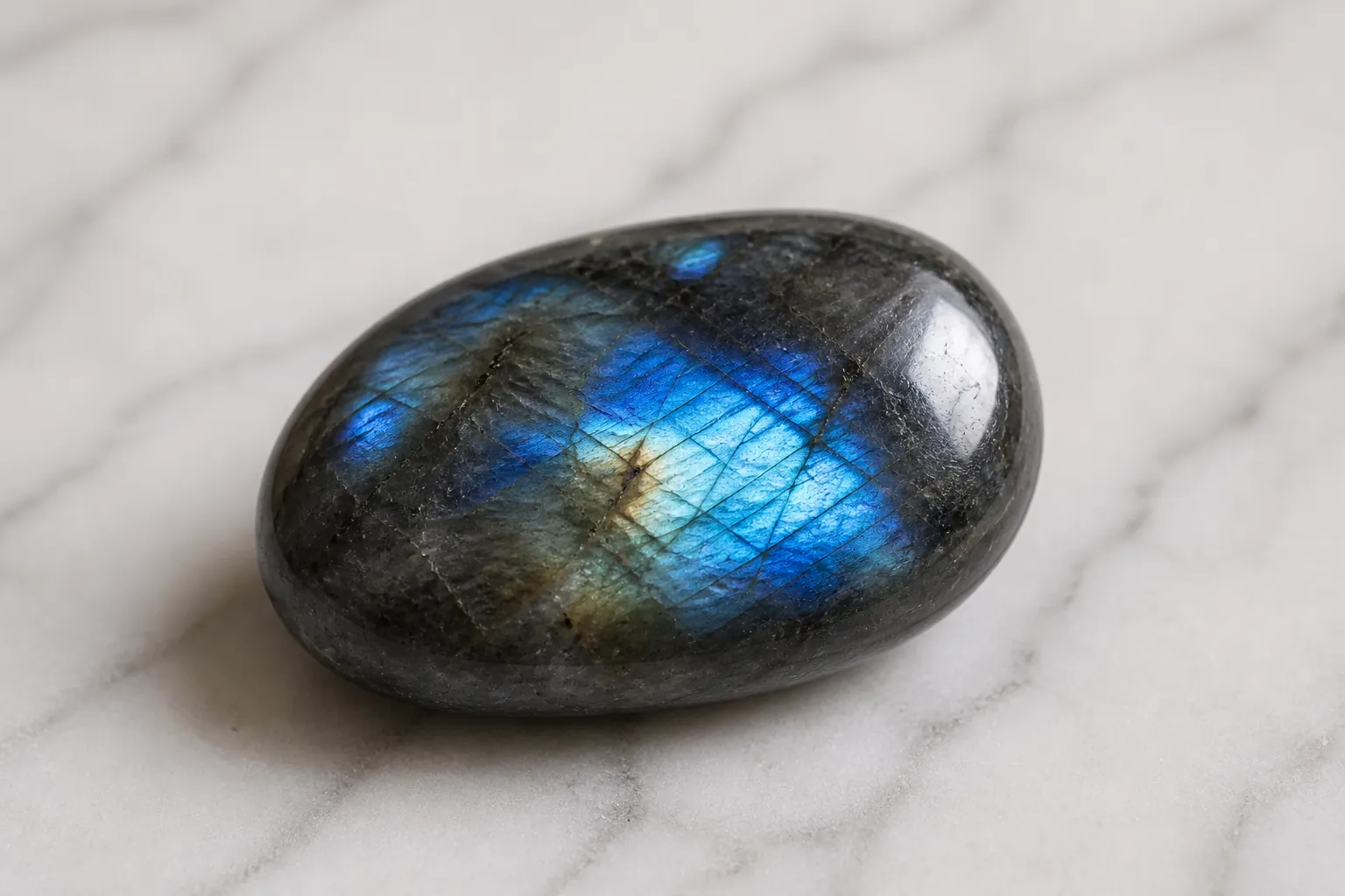 Realistic photo of Labradorite crystal