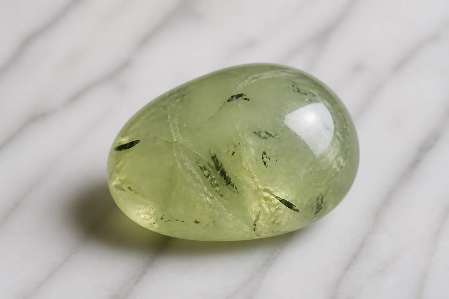 Realistic photo of Prehnite crystal