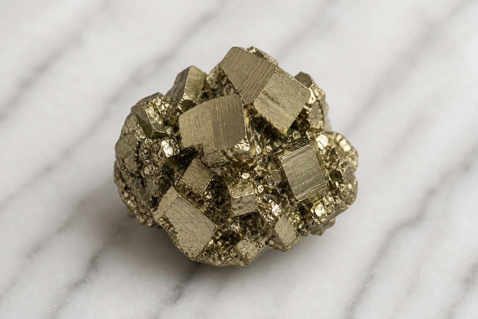 Realistic photo of Pyrite crystal